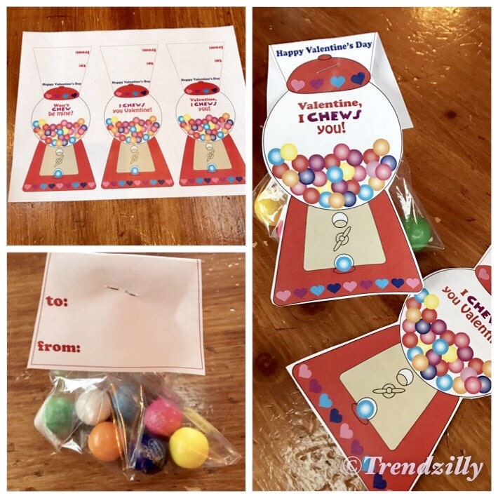 Printable Valentine's Day Gumball Cards I 