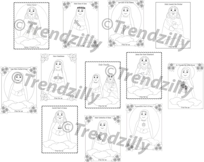 Soft Saint Coloring Book, Saint Coloring Book, Kids Coloring Book, Feast Day Coloring Pages, Coloring Book, Printable Download.