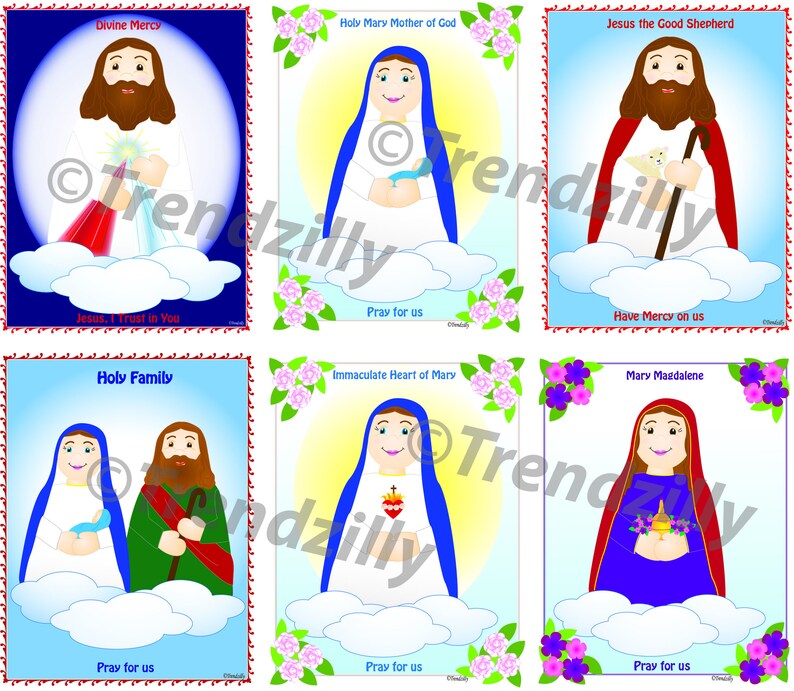 Soft Saint Holy Card Set, Saint Trading Cards, Kids Saint Cards, Feast ...
