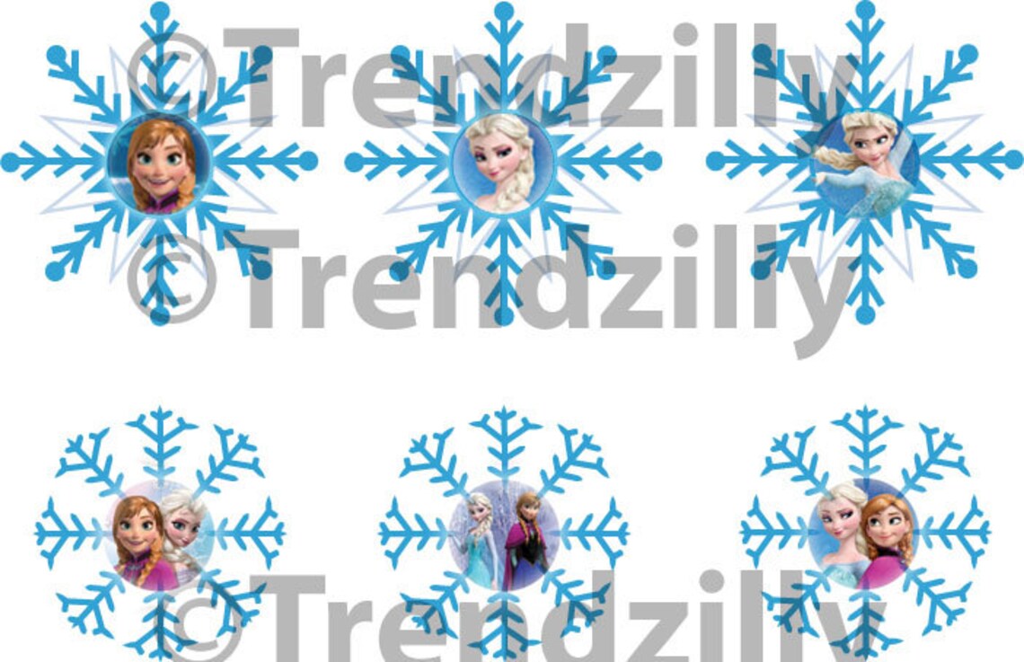 Frozen Inspired Cupcake Toppers Snowflake Toppers Winter Etsy
