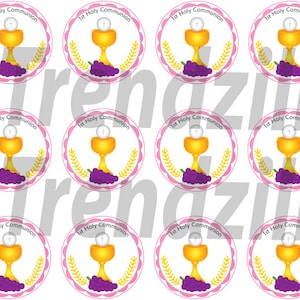 1st Communion Cupcake Toppers, Girl First Communion, 1st Communion Party Decor, Cupcake Topper, First Holy Communion, Printable download.
