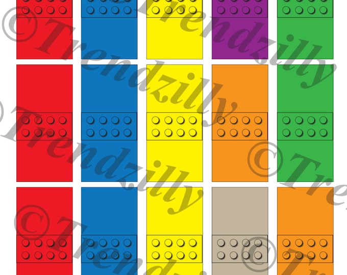 Interlocking Building Block Candy Wrappers, Mini Candy Bar Wrappers, Building Brick Candy Wrappers, Party Favor Props, Printable Download.