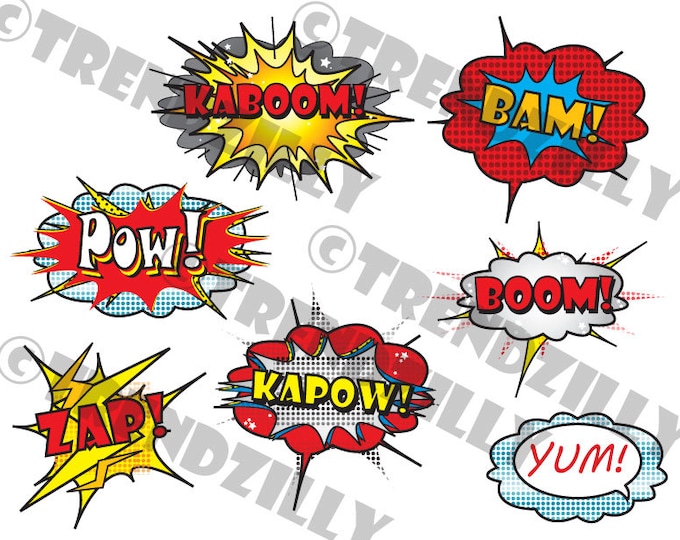 Superhero Cupcake toppers, Comic Book Party, Superhero Birthday,  Cupcake Toppers, Party Signs, Printable Instant download.