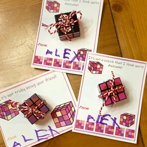 Kids Printable Valentines, Rubix Valentines, Kids Valentine, Puzzle ...
