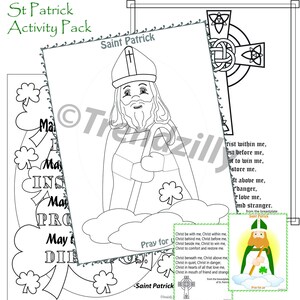 St. Patrick's Day Activity Pack, St. Patricks Day, St Patrick Coloring Pages, St. Patrick Holy Card, Printable Instant download.
