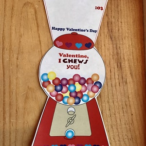 Kids Printable Valentine, Bubble Gum Bag Topper Valentine, Gum Ball ...
