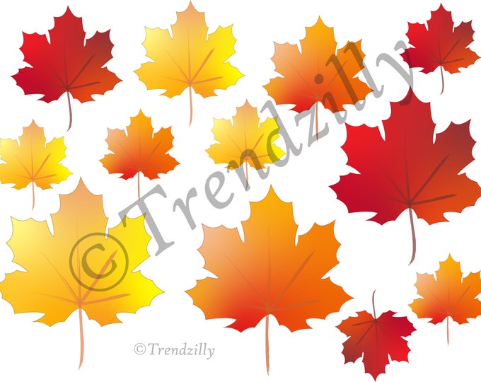 Fall Leaf Printable, Thanksgiving Decorations, Oktoberfest Pumpkins and Fall Leaves Printable, Stickers, Fall Instant download.