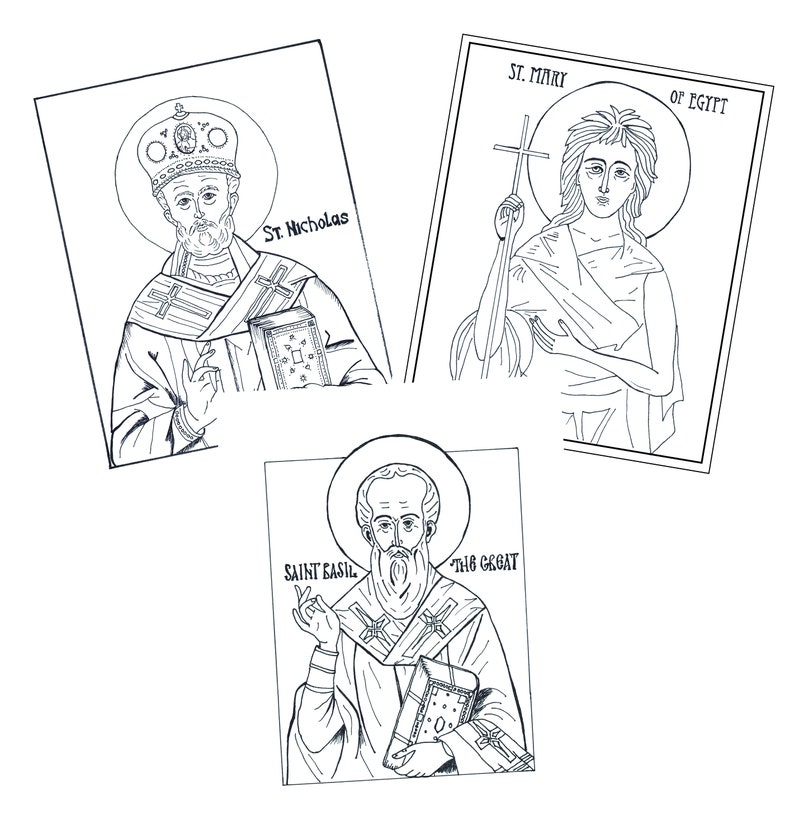 Icon Coloring Pages, Saint Coloring Pages, Kids Coloring Book, Feast ...