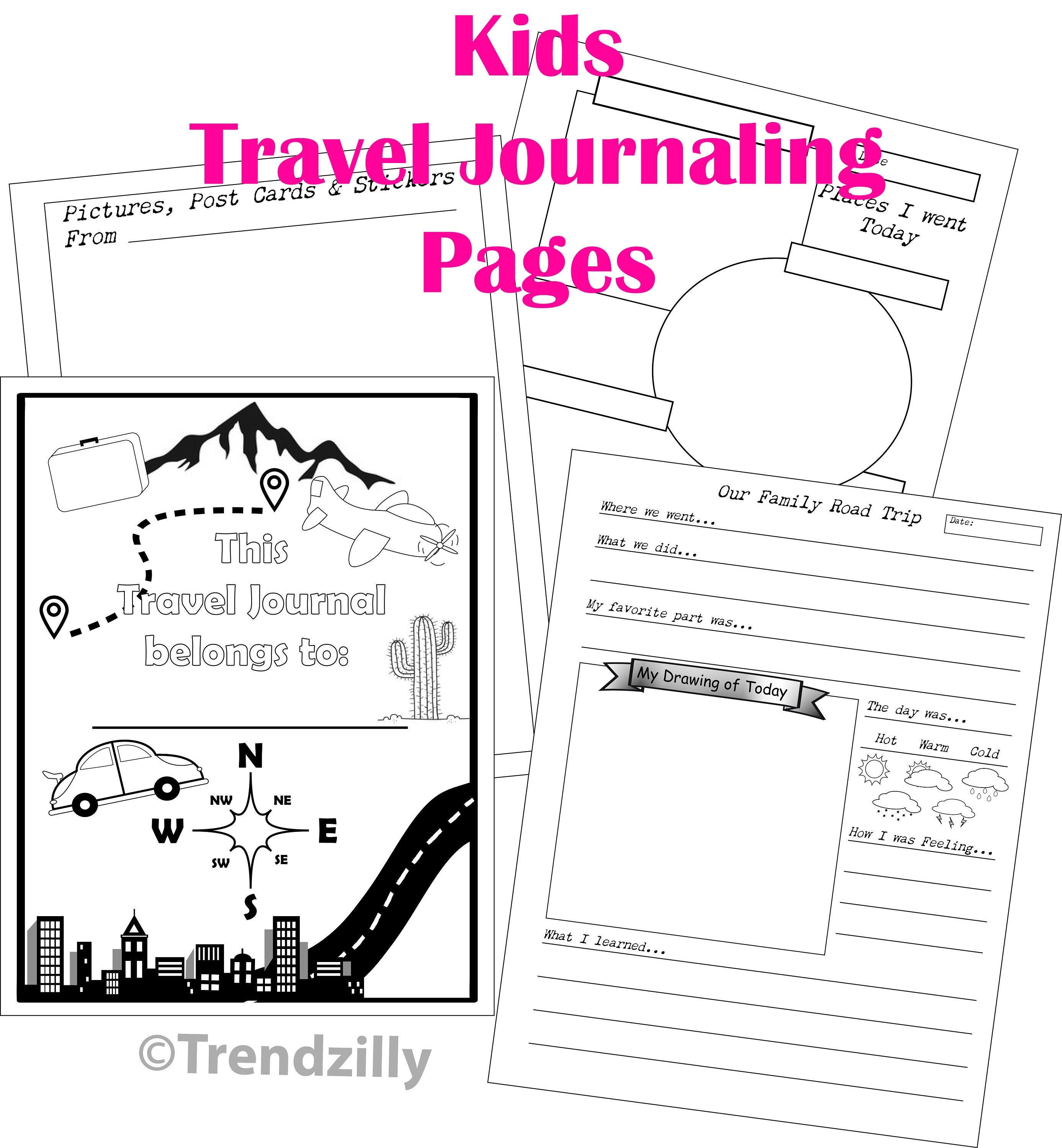 Kids Travel Journal, Travel Journal Printable, Vacation Journal