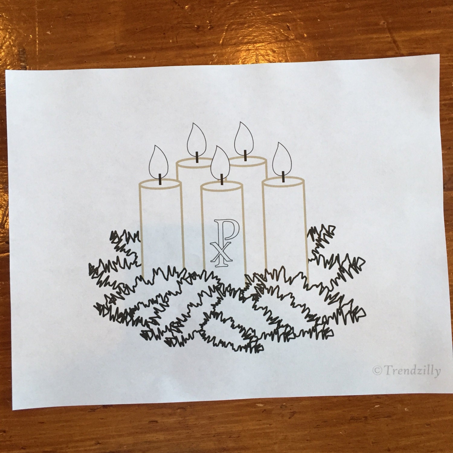 advent candles coloring sheet
