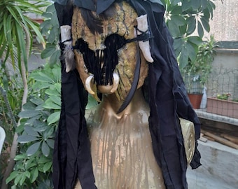 Post Apocalyptic Mask Hooded| Shamanic Mask | Wasteland Mask| Halloween Mask | Fallout Cosplay | Apocalypse Clothing | Halloween Costume