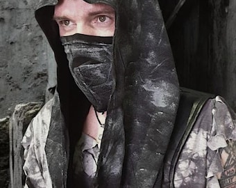 Post Apocalyptic Hood mit Maske Festival Cowl für LARP Cosplay
