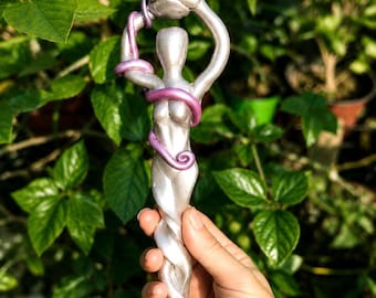 Goddess Crystal Witch Wand: Magical Witchcraft Pagan Wand