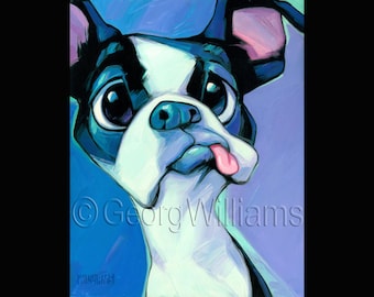 Pet Portrait Giclee Print "Boston"