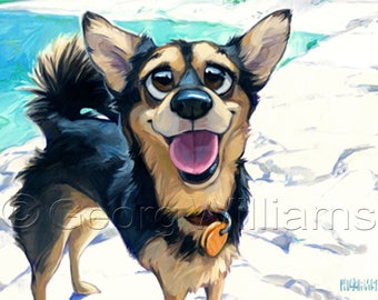 Pet Portrait Giclee Print "Maggie"