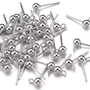 Stainless Steel Circle ball  Stud Post Connectors 6mm