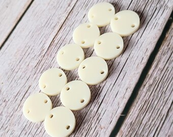 Acrylic ivory 2 hole  earring connectors
