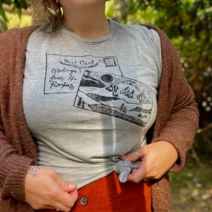 The Rockies Vintage Postkarte Frauen T-Shirt aus Bambus und Bio-Baumwolle