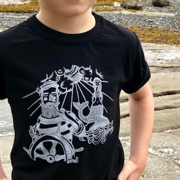 T-shirt pour enfant en bambou/bio en mer