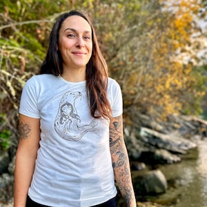 Finfolk, Selkie Bamboo and Organic Cotton Hand Printed T-Shirt