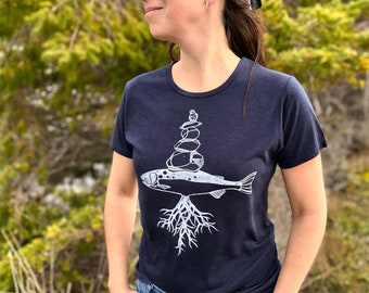 Women's Rooted in Nature Hand Printed Bamboo Organic Cotton T-Shirt