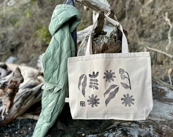 Hand Printed Organic Cotton Canvas Large Tote Bag