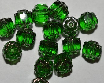 6mm Emerald Cathedral Beads - 15 pcs (2043205A - CC1-2-03)