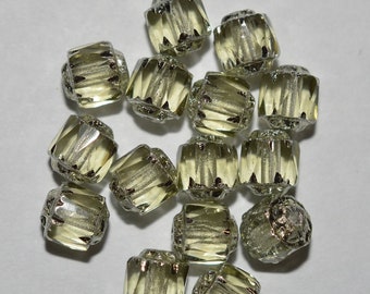 6mm Mint Cathedral Beads - 15 pcs (2043208 - CC1-3-03)