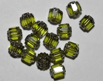 6mm Olive Cathedral Beads - 15 pcs (2043223 - CC2-3-02)