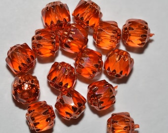6mm Tangerine Cathedral Beads - 15 pcs (2043225 - CC2-4-02)