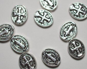 10  Tibetan Style Silver Double sided Cross beads  (3026079)  F402