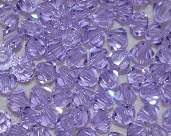 PRECIOSA Crystal  VIOLET - 25 4mm Genuine Preciosa Crystal Bicone Beads (H23-4-03)
