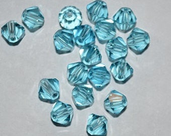 50 - 4mm Genuine Swarovski Crystal Beads - Aqua H5-1-03