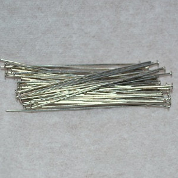 24ga. - 1 1/2" Antique Silver Headpins - 50 pcs (38mm) (3026501)