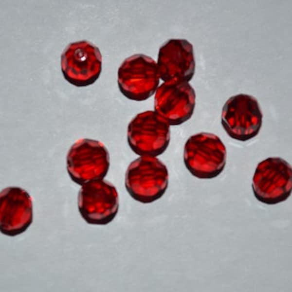 24 Pcs, 4mm, Genuine Swarovski Siam Crystal, Art. 5000, Round, Faceted Beads (H12-8-01)