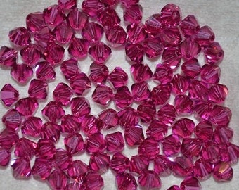 24 - 4mm Genuine Swarovski Crystal Beads - Fuchsia H1-6-06