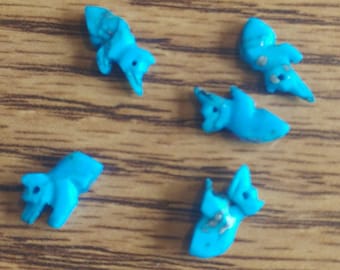 Vintage Turquoise Bear Fetish Beads. Native American. LIMITED QUANTITY (2040082A)