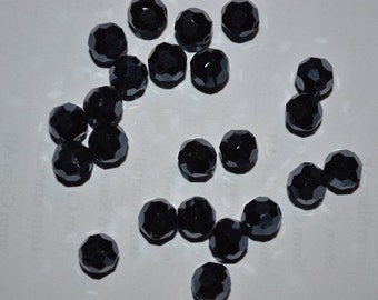 Jet Swarovski, 36 Pcs, 5mm, Genuine Swarovski, Jet Crystal, Art. 5000, Round Faceted Beads (BayH-SW10)