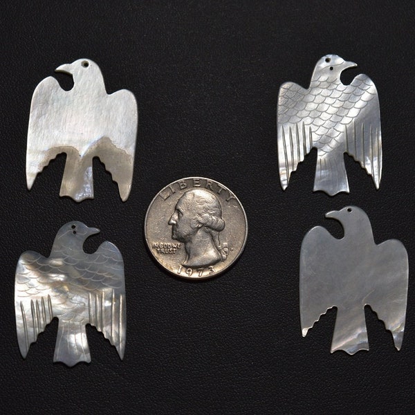 Mother of Pearl Carved Eagle Charm/Pendants (2041579) MOP12-6-03