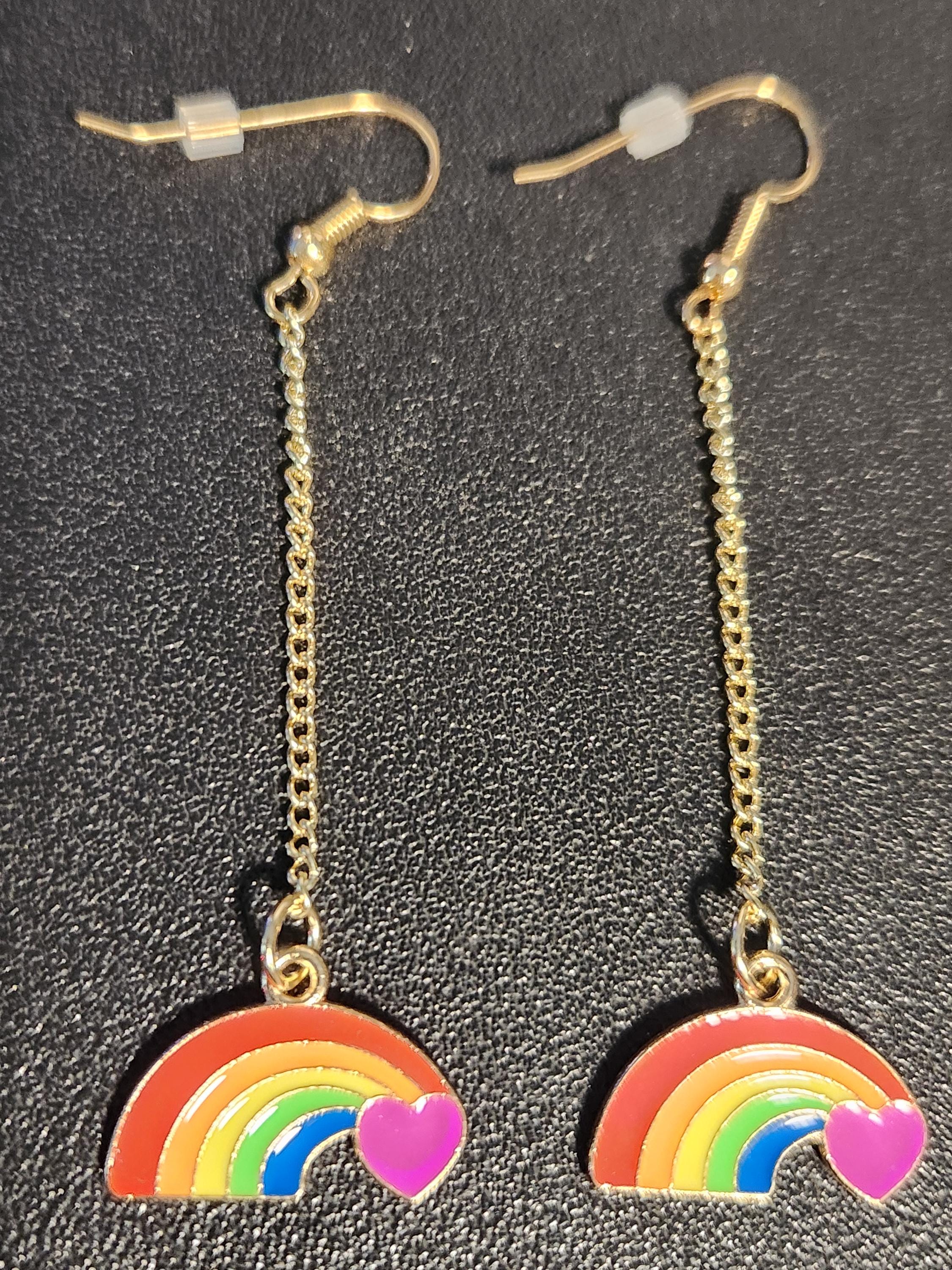 Orecchini Pendenti A Goccia Multicolore – Artigianali, Fatti A Mano, Chakra Arcobaleno