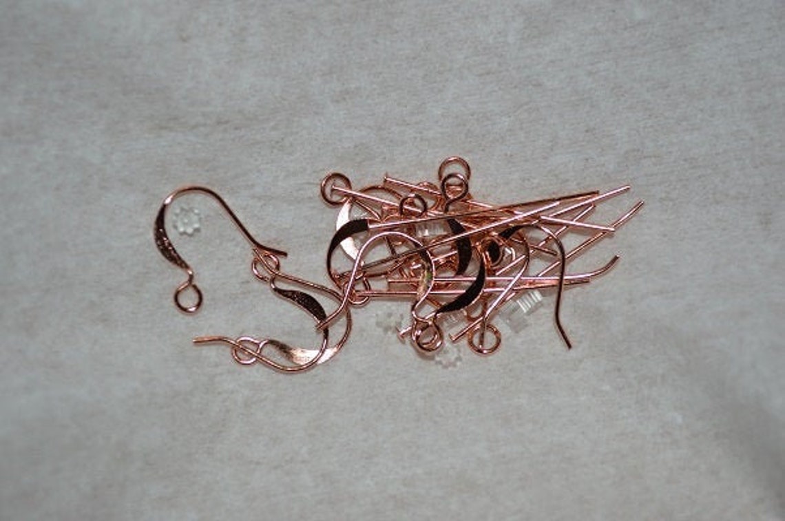 Copper Earring Findings Kit - Set Includes Hooks, Headpins, Jump Rings ...