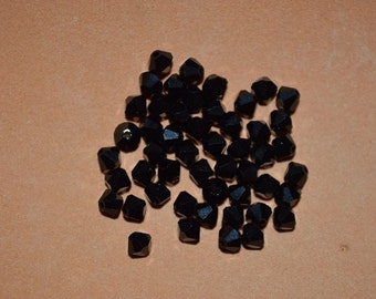 24 Jet Black 5mm Bicone Beads - Article 5301 5mm, Jet Swarovski Beads H10-5-05
