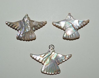 Vintage Abalone Birds in Flight Charm/Pendants (1060086 - SA1-1-01)