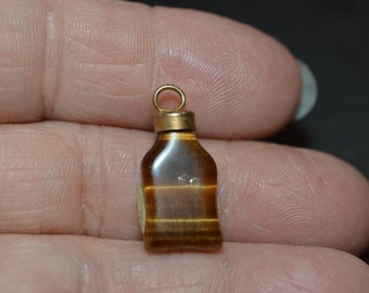 22x10mm Tiger Eye Bottle Pendant/Charm  (1060638 - TE1-3-01)