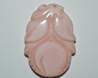 Vintage Large "Pink Jade" Peach Center Accent Pendant (1060575) LF2-1-01