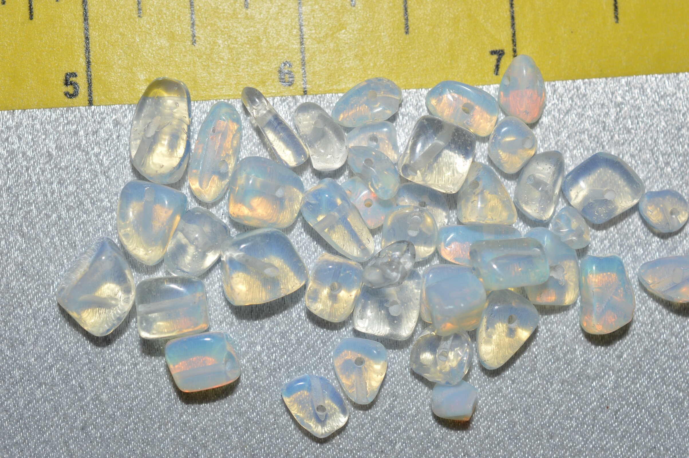 Opalite Chip Beads, Natural Gemstones, Genuine Opalite .5 Oz