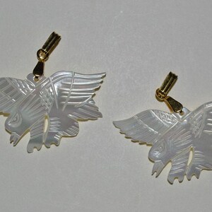 Vintage Mother of Pearls Carved Eagle Charm/Pendants - Lot of 2 (1060148 - MOP7-4-01)