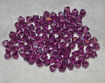 24 AMETHYST 5mm Bicone Beads - Article 5301 H11-1-01