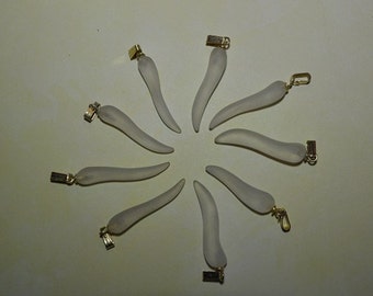 Vintage Frosted Glass Horn shaped pendants.- 1060283