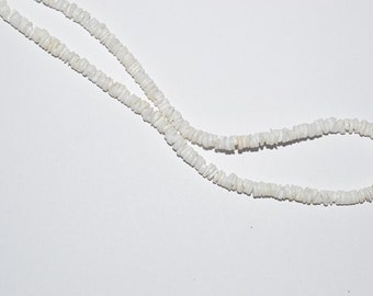 White Clam Shelll Heishi Bead strands. Handcrafted in Phillipines (2050012A)